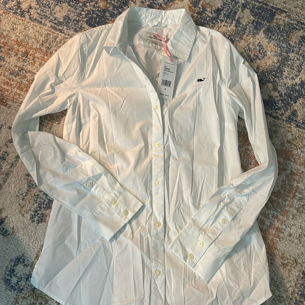 Vineyard vines white blouse women’s size 0 nwt